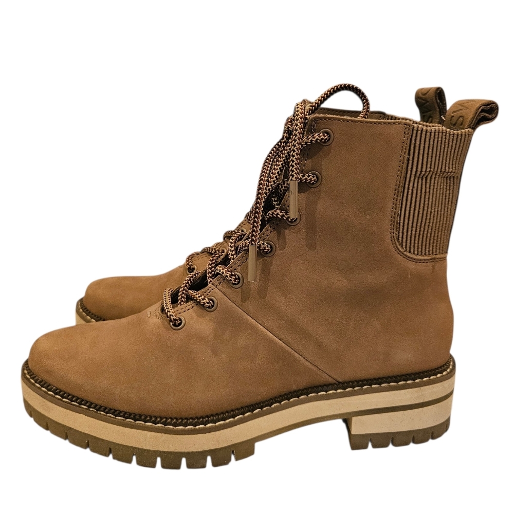 TOMS Frankie Boot Lace-up Sz.7.5 Tan Leather - Picture 4 of 16